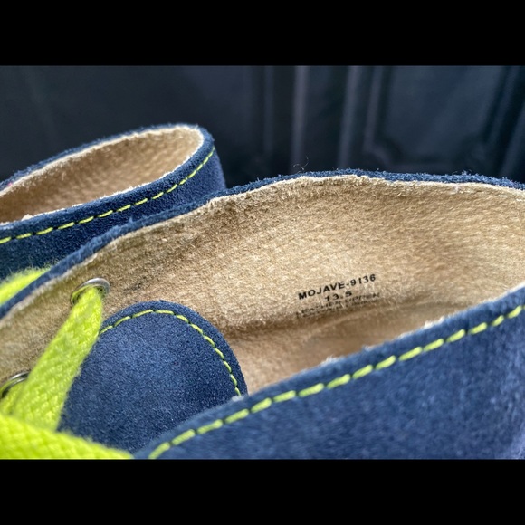 NWOB FootMates Denim Suede & Lime Mojave Leather Chukka Boot - Little Kid 13.5 - Picture 3 of 6